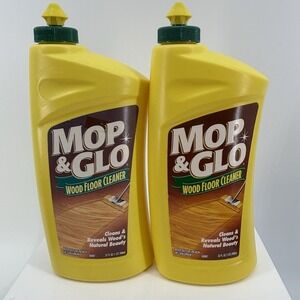 2 Mop & Glo Wood Floor Cleaners 32oz Discontinued NOS‎ Movie Prop Vintage 1999